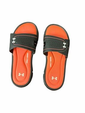 Under Armour Black Orange Slide Sandals